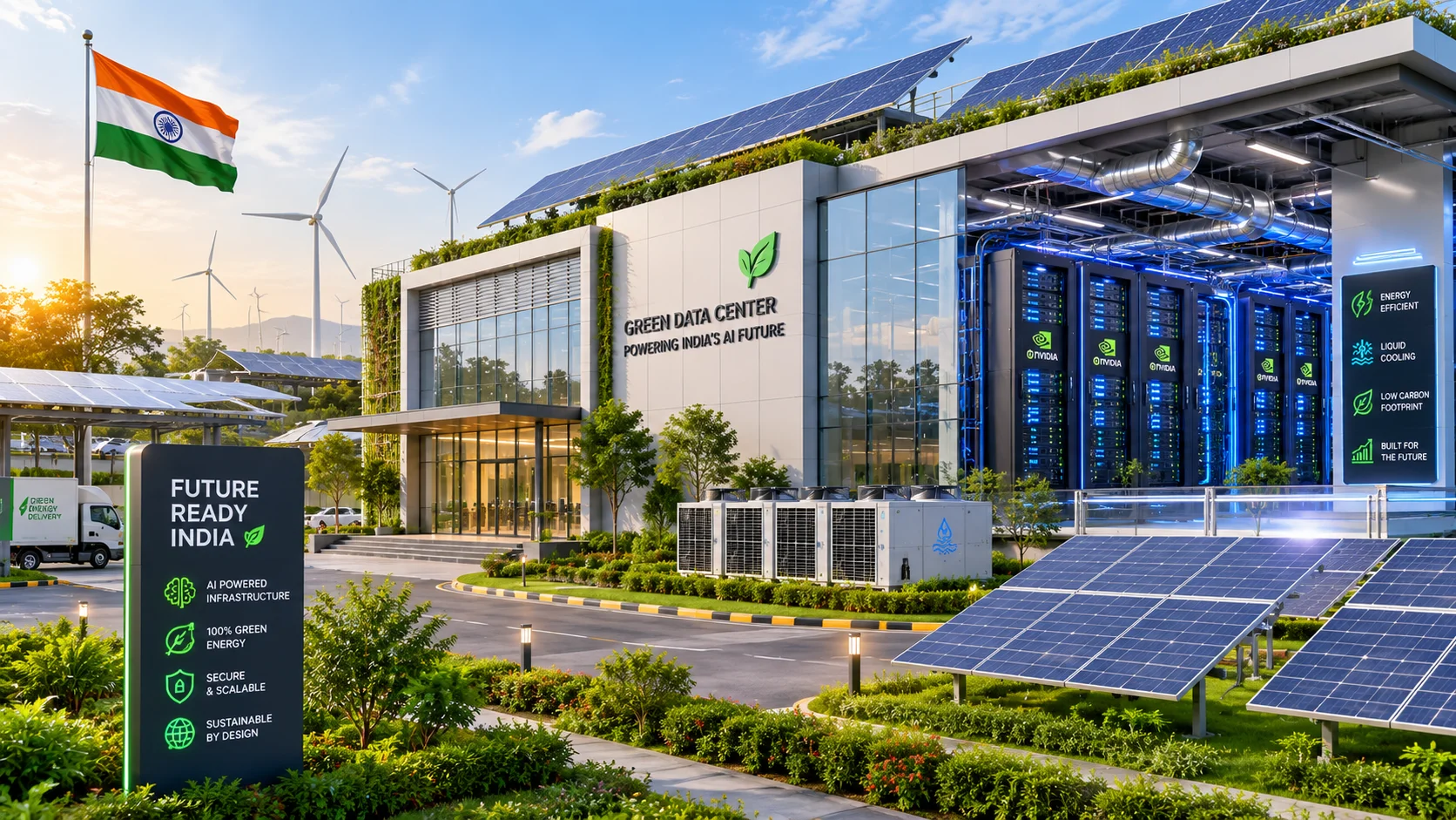 Sustainable India Data Center Hub powered by renewable green energy
